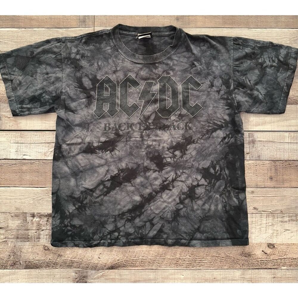 Vintage Rare 90s ACDC Back in Black Liquid Blue Band Tee | M